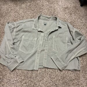 American Eagle Outfitters Casual Green Gray Shirt